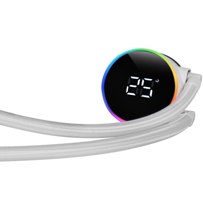 Mars Gaming Refrigeración Líquida FRGB ML-LCD 360 Blanco 360mm Iluminación ARGB Pantalla LCD Monitoreo Temperatura